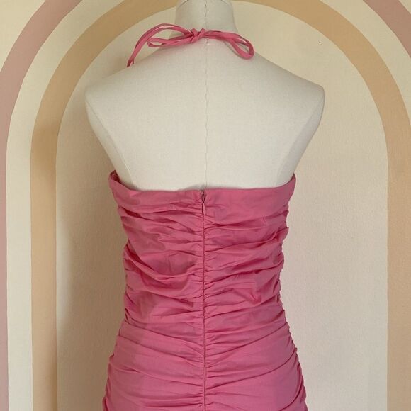 WAYF Beverly Halter Ruched Keyhole Mini Dress Size Small - Picture 7 of 13